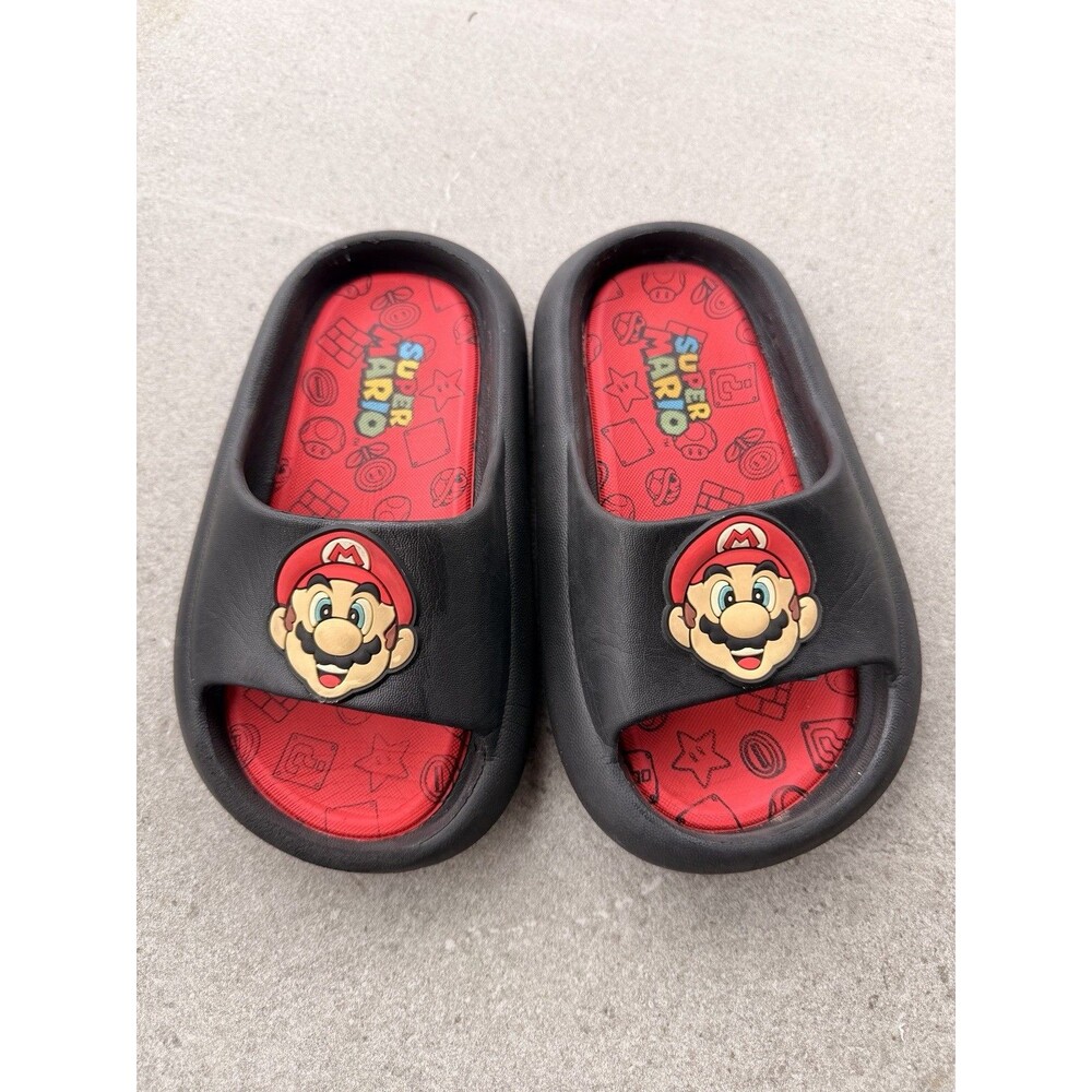 Super Mario Brothers Boys Slide Sandals Beach Shoes Size 10 Nintendo Ground Up